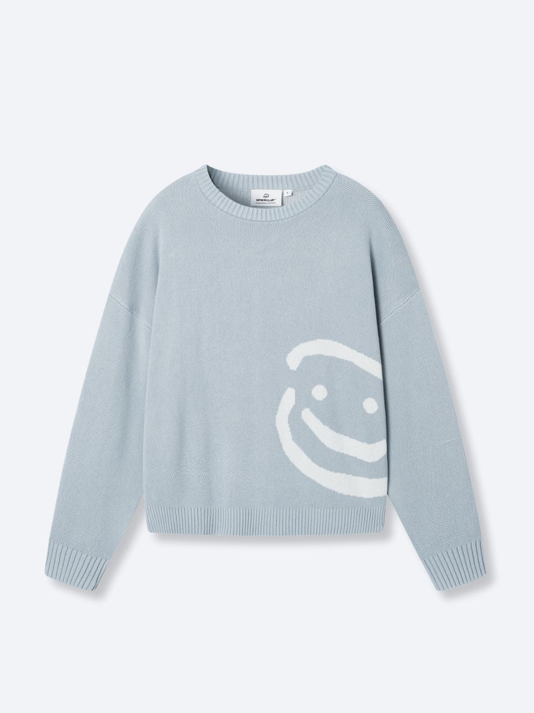 SMILEY LOGO KNIT - MUTED BLUE – DRMERS CLUB