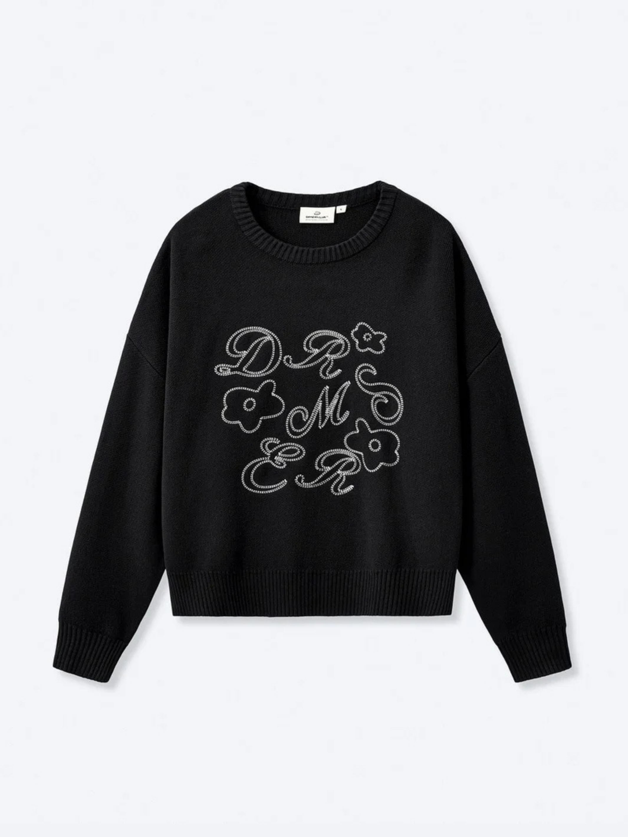 FLOWER KNIT - BLACK – DRMERS CLUB