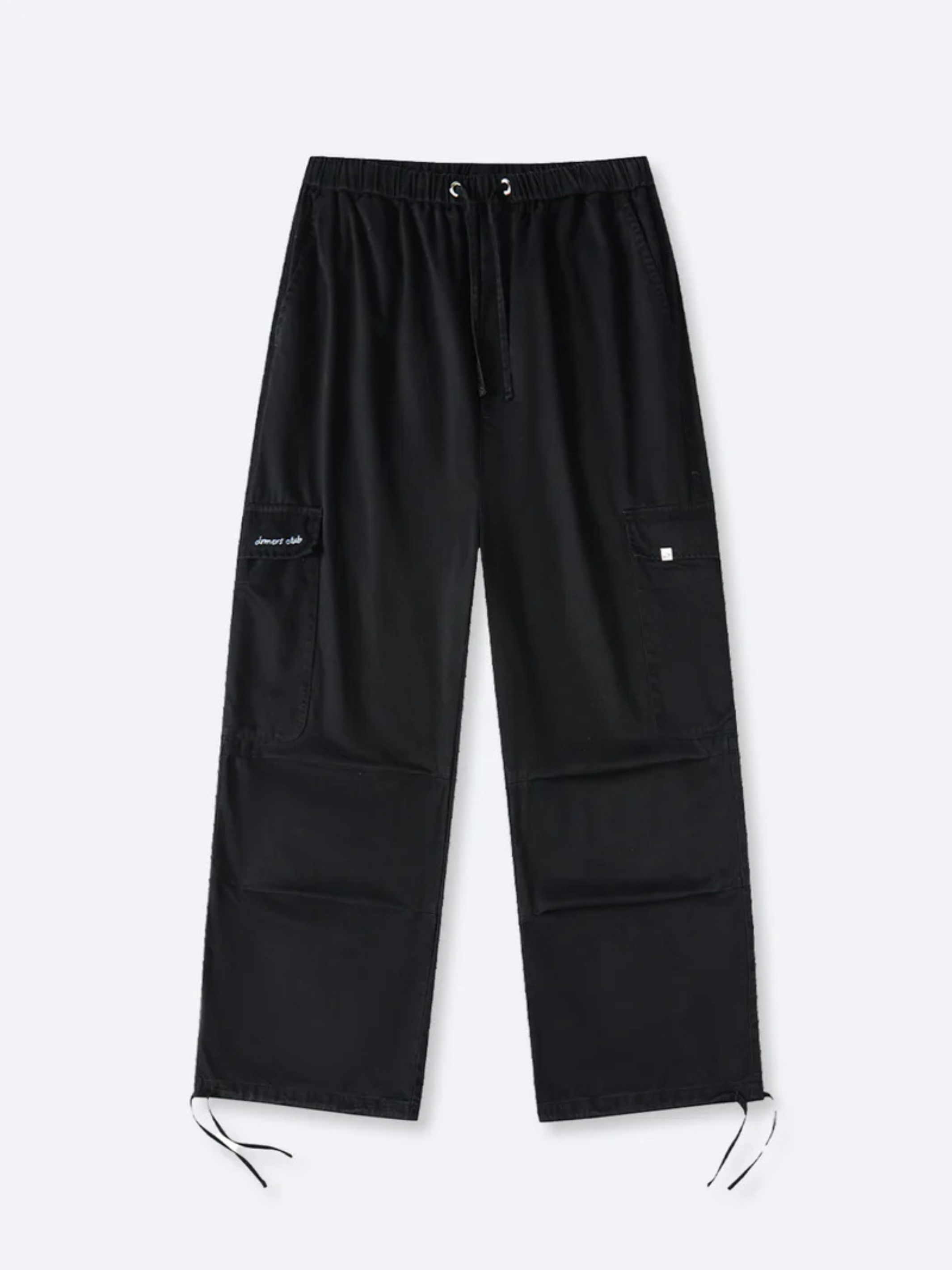 SMILEY LOGO PARACHUTE PANTS - BLACK – DRMERS CLUB