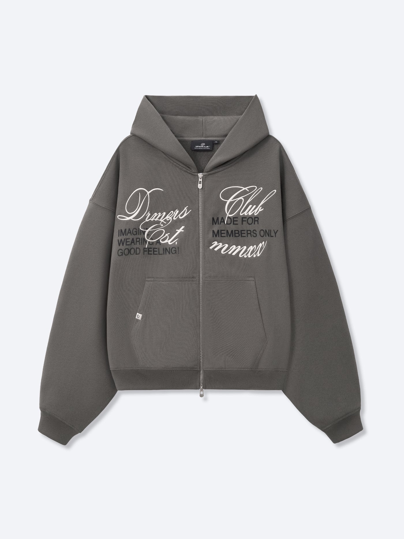 CURSIVE ZIP UP - DARK TAUPE – DRMERS CLUB