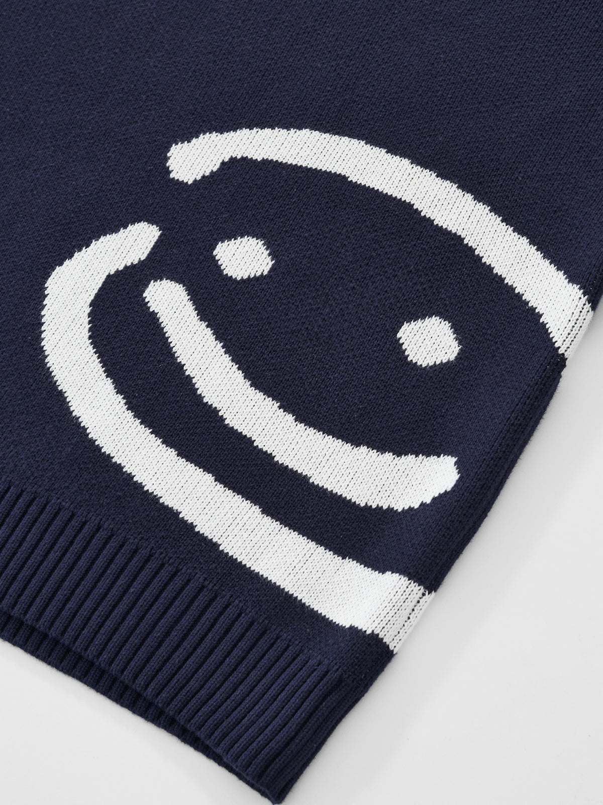 SMILEY LOGO KNIT - NAVY BLUE