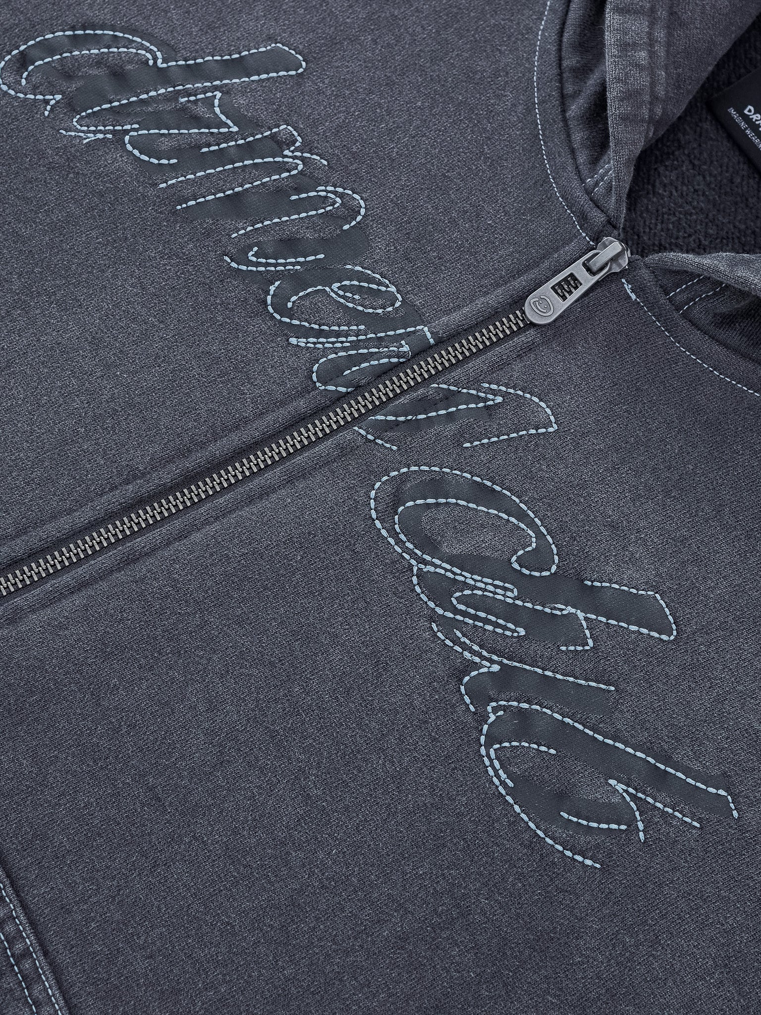 CONTRAST STITCH ZIP UP - VINTAGE GREY