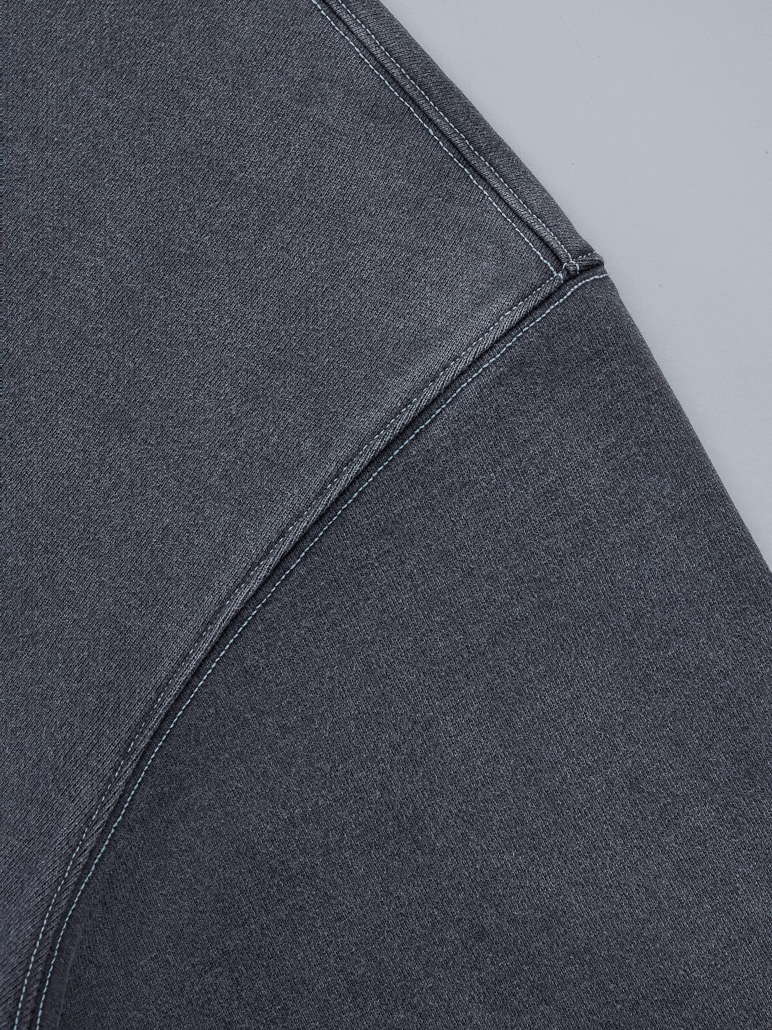 CONTRAST STITCH ZIP UP - VINTAGE GREY