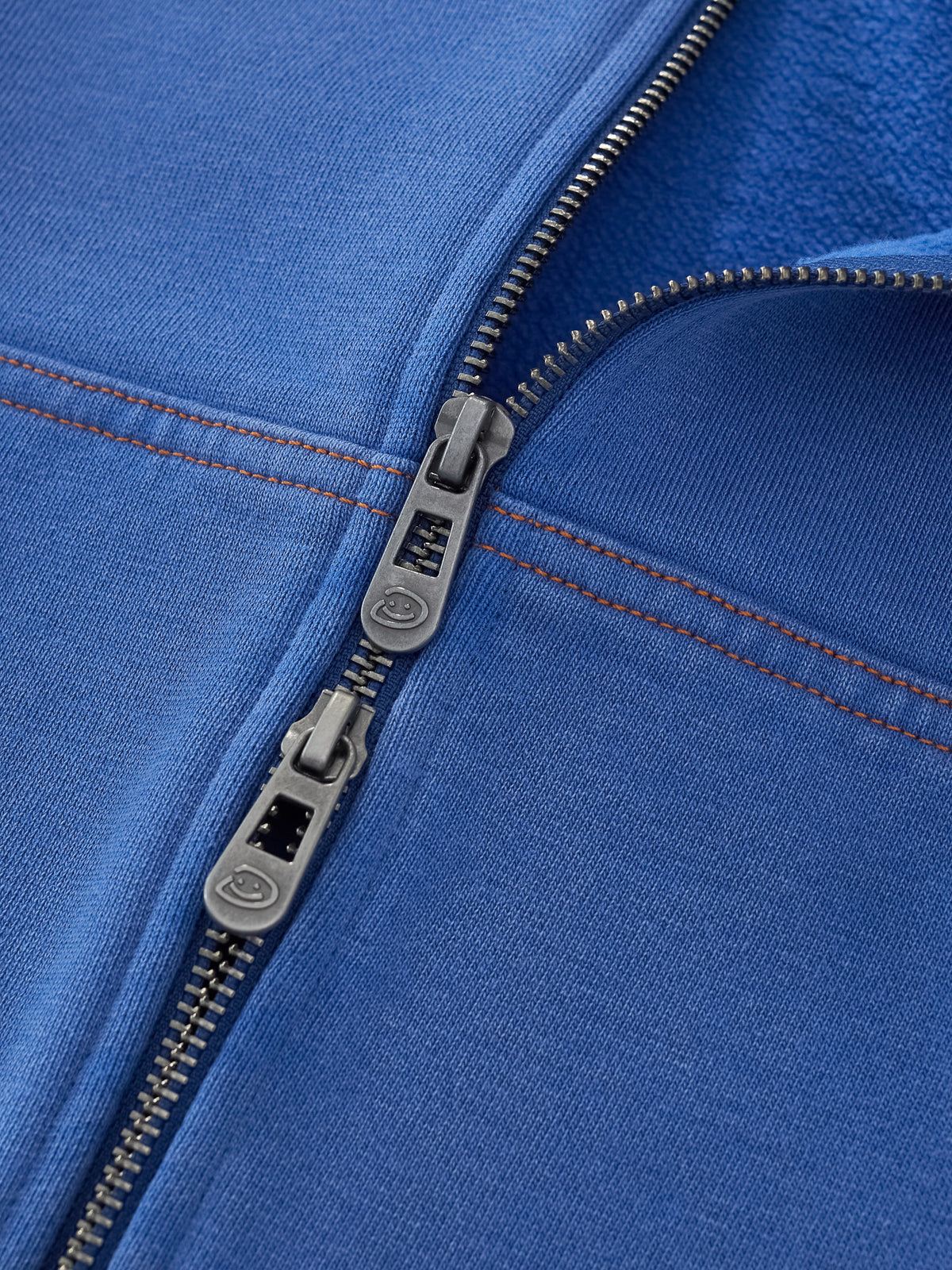 CONTRAST STITCH ZIP UP - VINTAGE BLUE