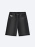 SMILEY STITCH JORTS - WASHED BLACK