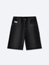 SMILEY STITCH JORTS - WASHED BLACK