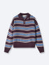 PIXEL WAVES KNIT POLO - PLUM