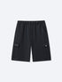 CARGO SWEAT SHORTS - BLACK