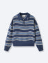 PIXEL WAVES KNIT POLO - BLUE