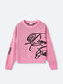 CURSIVE TEXT KNIT - HOT PINK