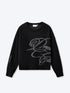 CURSIVE TEXT KNIT - BLACK