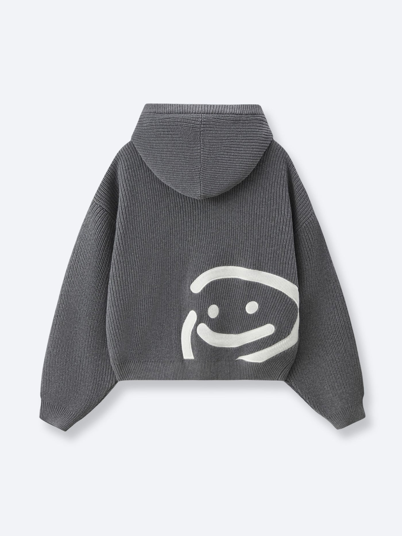 SMILEY KNITTED ZIP - DARK HEATHER GREY – DRMERS CLUB
