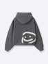 SMILEY KNITTED ZIP - DARK HEATHER GREY