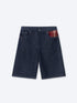 PLAID POCKET JORTS - INDIGO