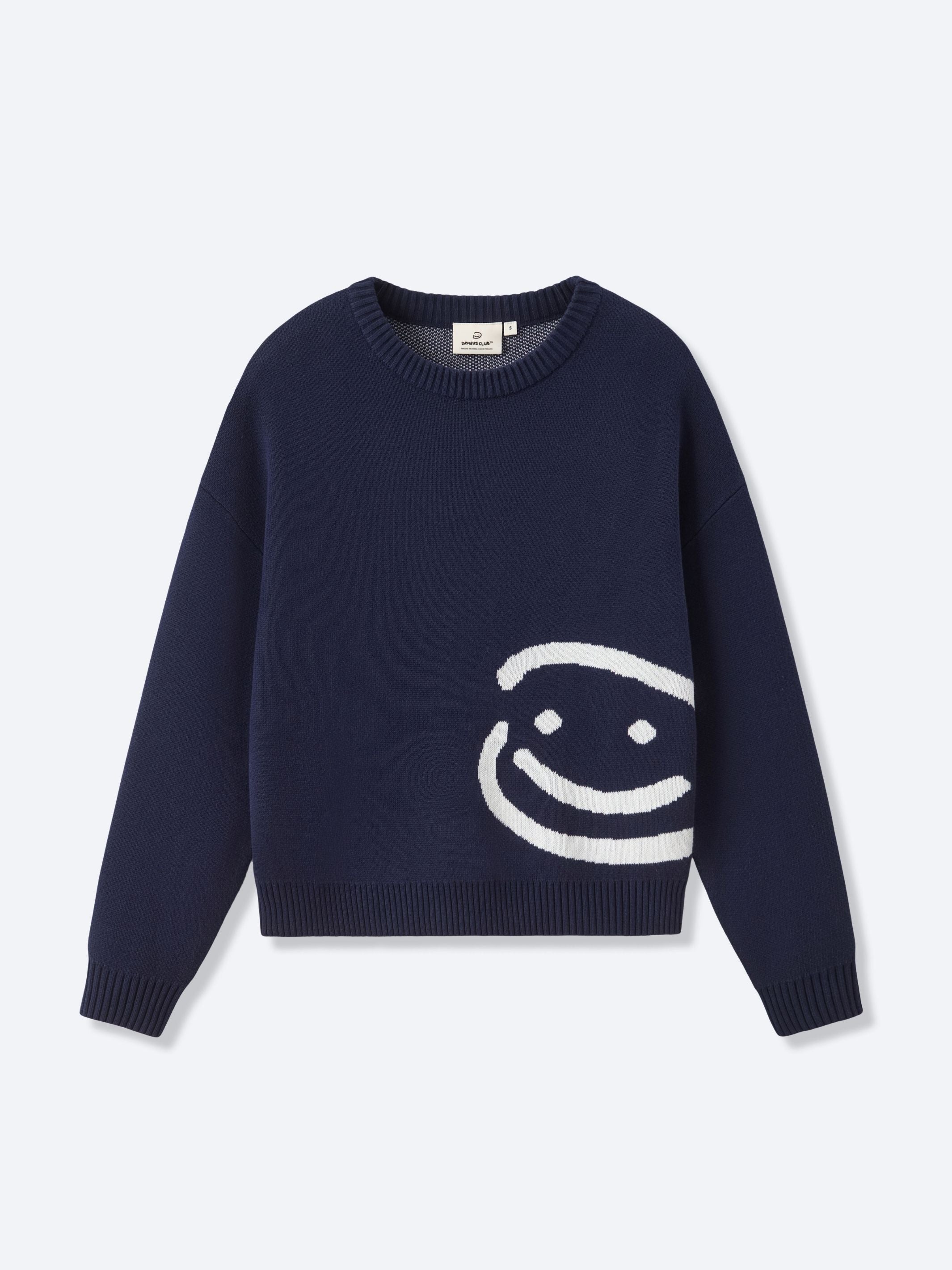 SMILEY LOGO KNIT - NAVY BLUE