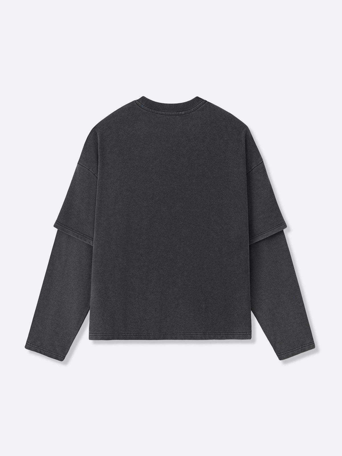 CUT OFF LAYERED TEE - VINTAGE BLACK