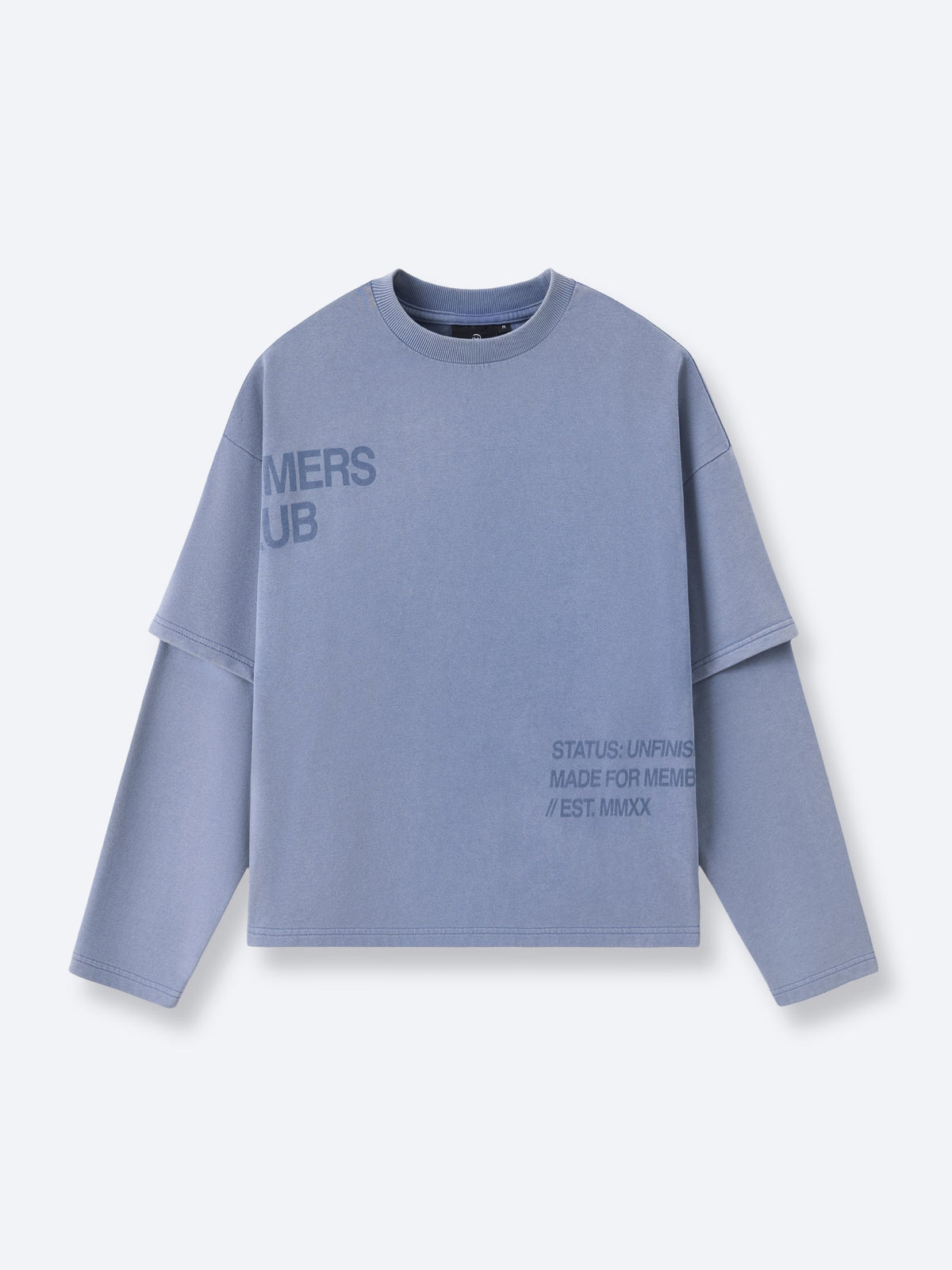 CUT OFF LAYERED TEE - VINTAGE PALE BLUE