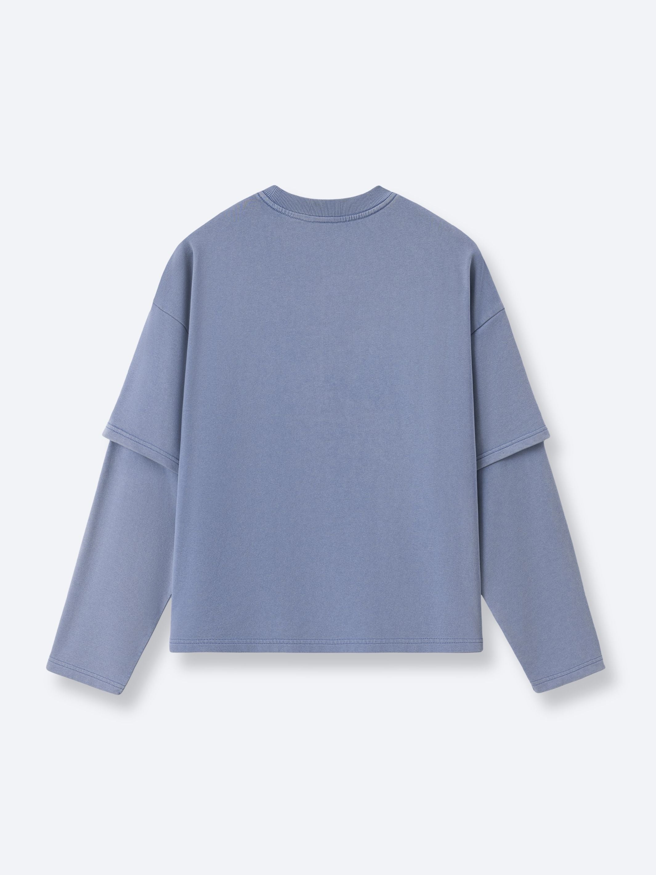 CUT OFF LAYERED TEE - VINTAGE PALE BLUE