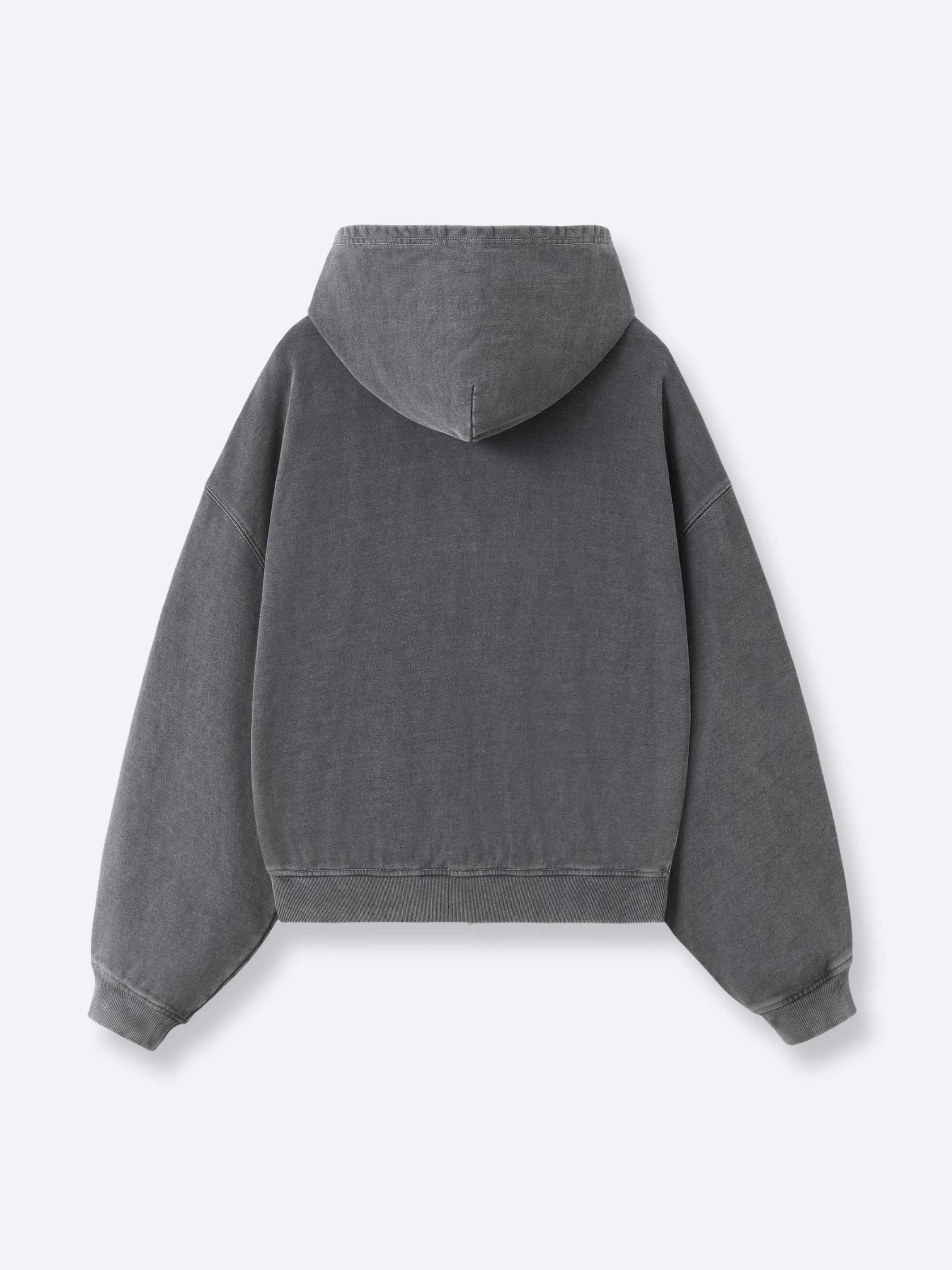 CONTRAST STITCH ZIP UP - VINTAGE GREY