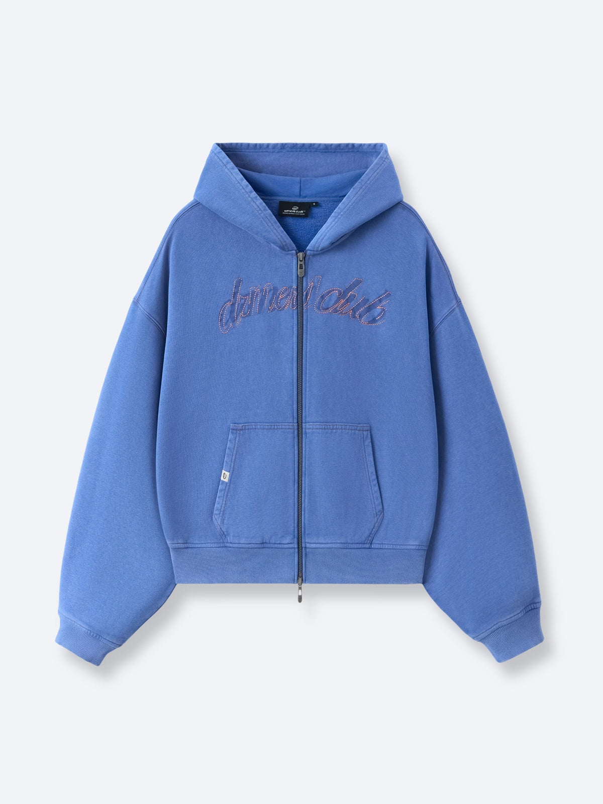 CONTRAST STITCH ZIP UP - VINTAGE BLUE