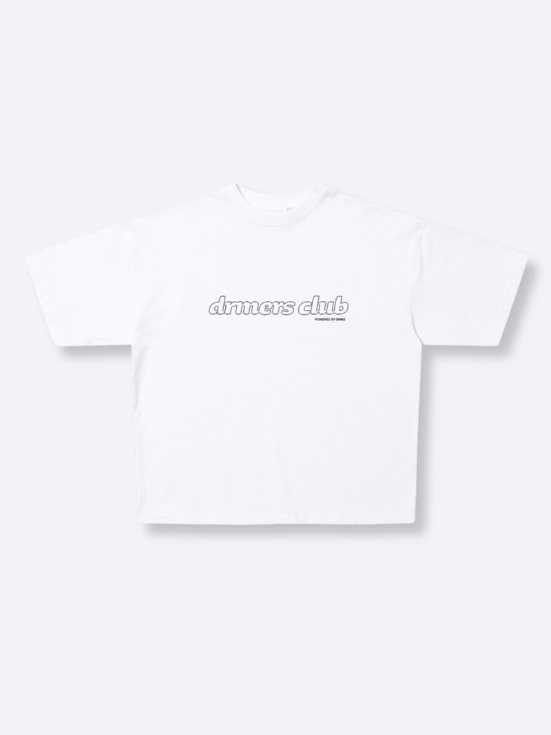 OUTLINE TEXT LOGO TEE -  WHITE/BLACK