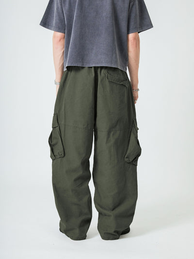 BAGGY CARGO PANTS - ARMY GREEN