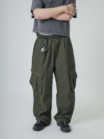 BAGGY CARGO PANTS - ARMY GREEN