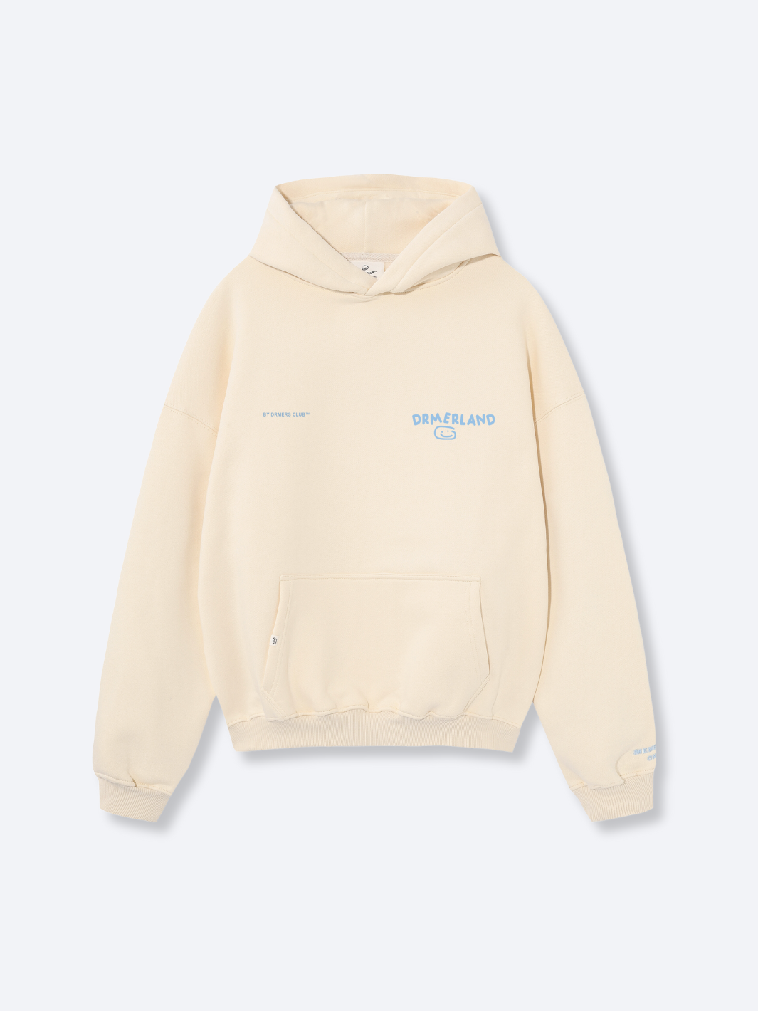 THANKS FOR BEING HERE HOODIE - CREAM + BLUE