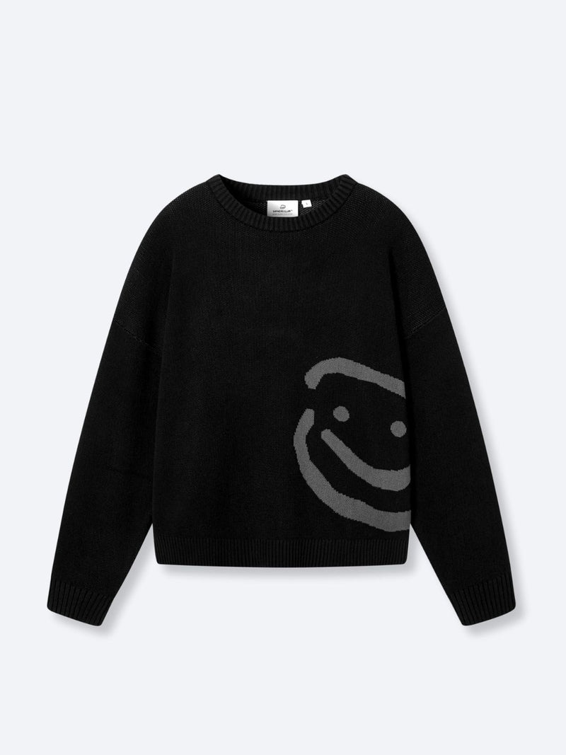 SMILEY LOGO KNIT - BLACK