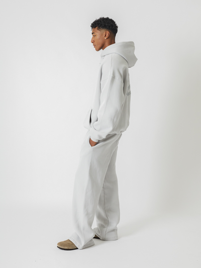 SMILEY LOGO HOODIE - LIGHT GREY