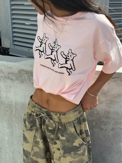 BEAR TEE - LIGHT PINK