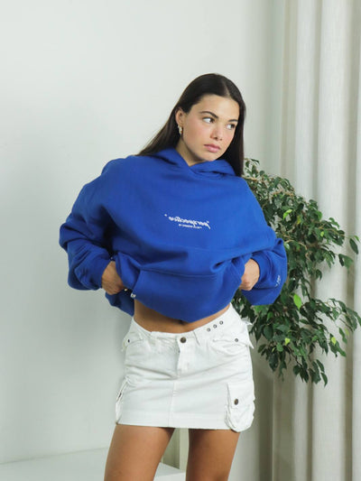 perspective hoodie - cobalt blue