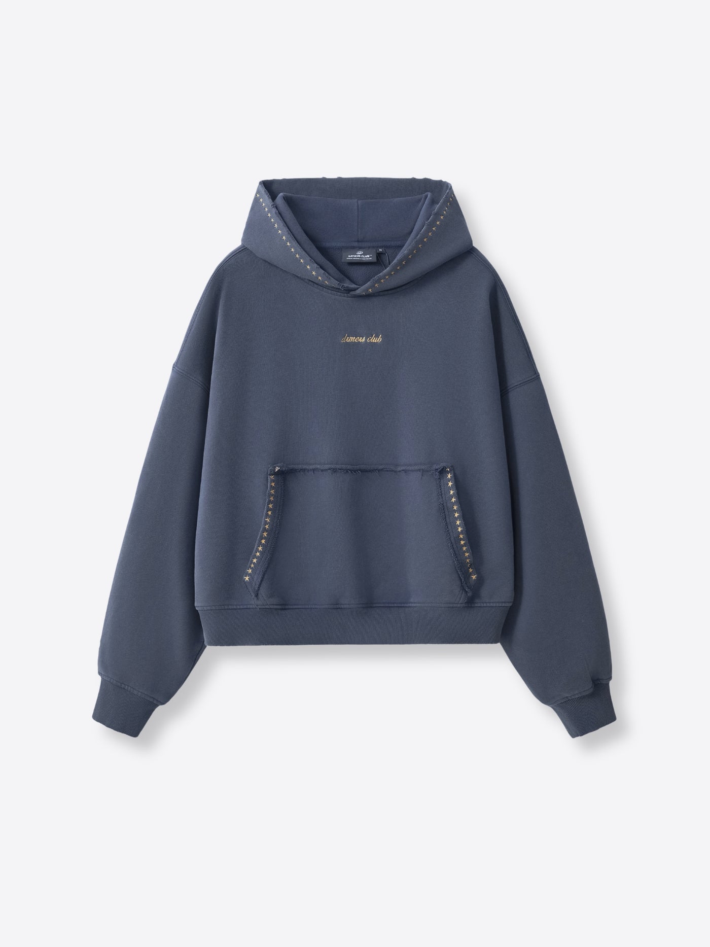 EMBROIDERED STARS HOODIE - STORM BLUE