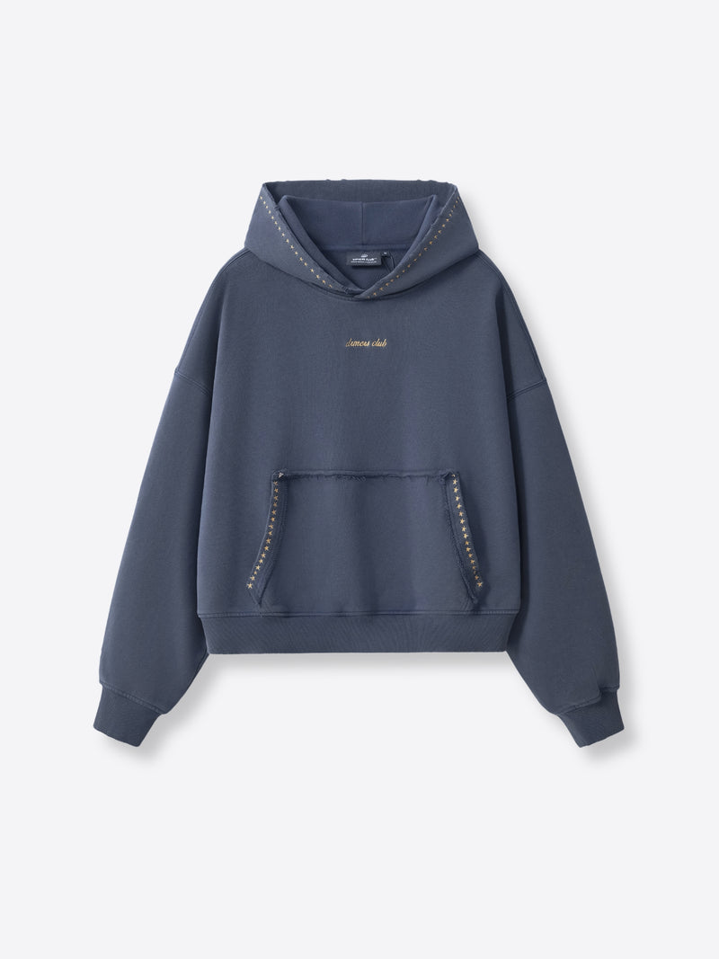 EMBROIDERED STARS HOODIE - STORM BLUE