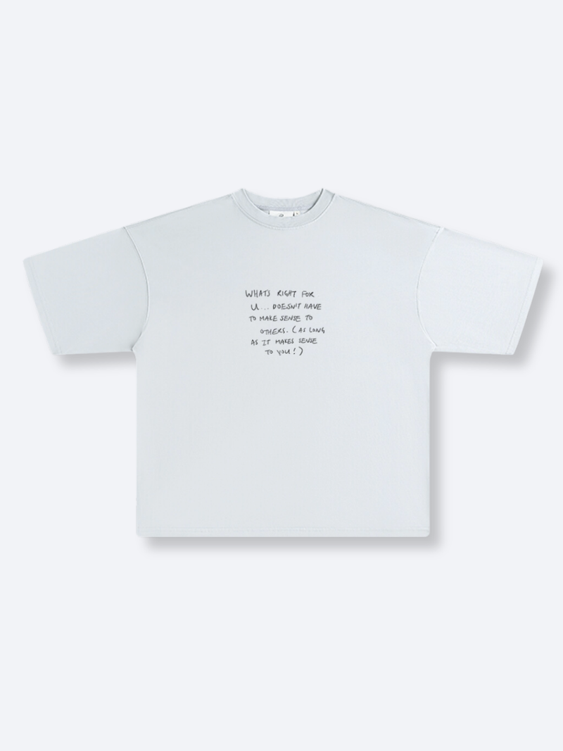 NOTE TO SELF TEE - LIGHT GREY