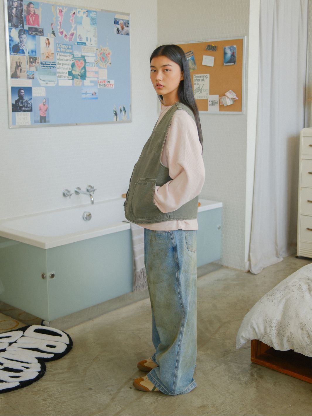 REVERSIBLE UTILITY VEST - GREEN/GREY
