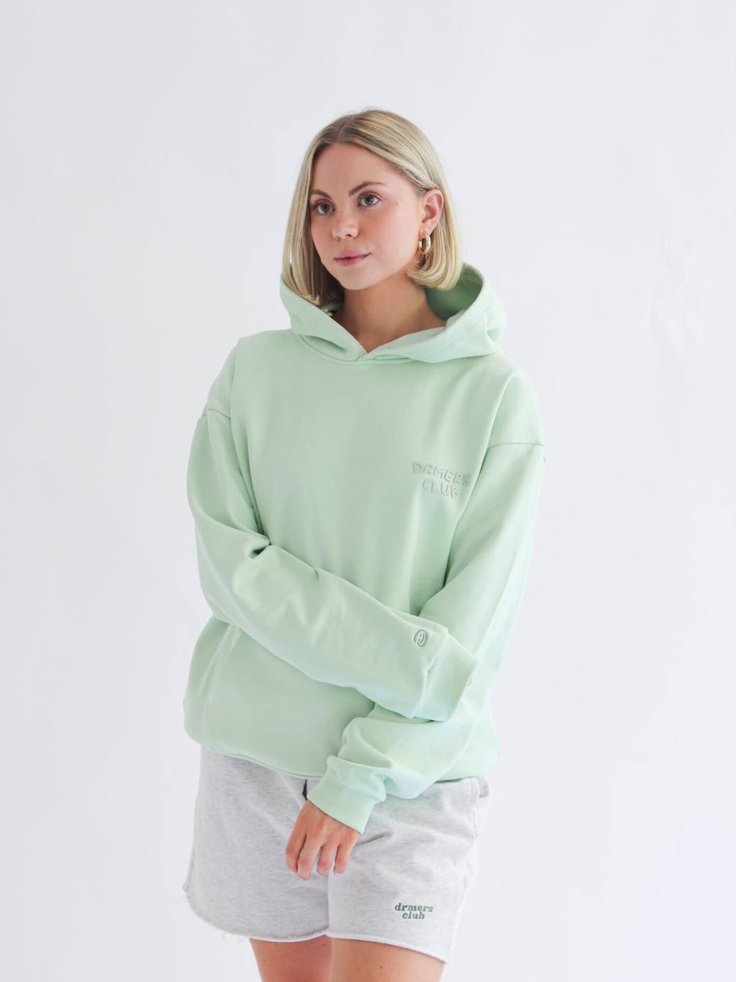 drmers club basics hoodie - matcha cream