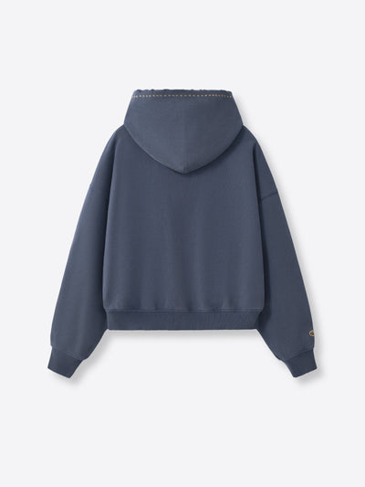EMBROIDERED STARS HOODIE - STORM BLUE