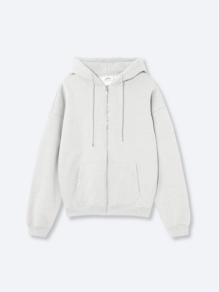 SIGNATURE BASIC ZIP UP HOODIE HEATHER GREY DRMERS CLUB