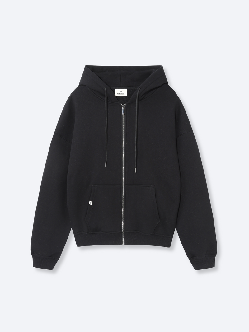 SIGNATURE BASIC ZIP UP HOODIE BLACK XXL