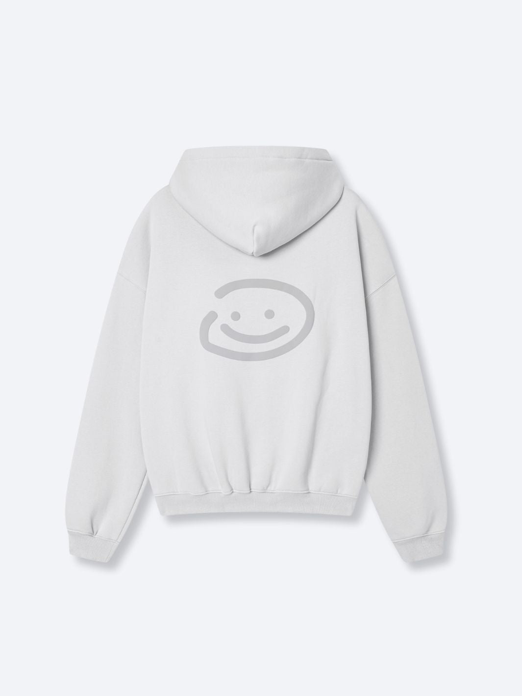 SMILEY LOGO HOODIE - LIGHT GREY