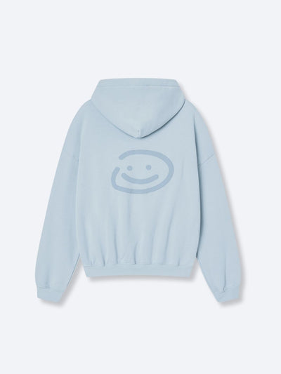 SMILEY LOGO HOODIE - SKY BLUE