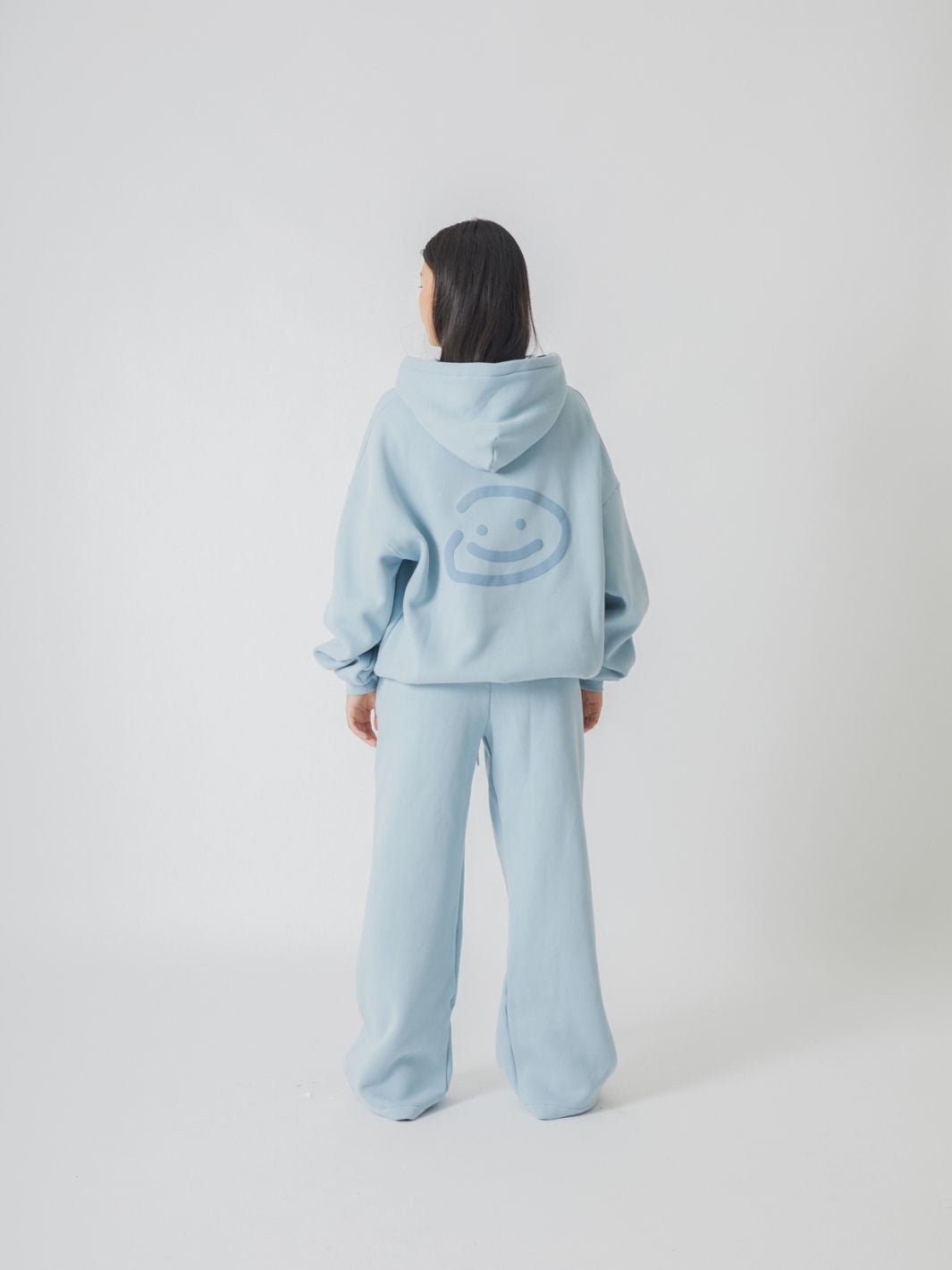 SMILEY LOGO HOODIE - SKY BLUE