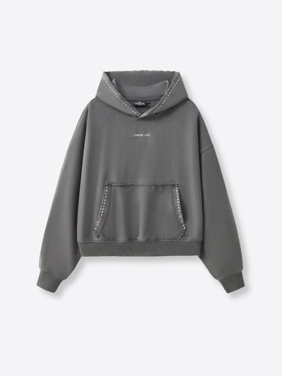 EMBROIDERED STARS HOODIE - WARM GREY