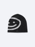 REVERSIBLE SMILEY LOGO BEANIE - BLACK/GREY