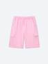 CARGO SWEAT SHORTS - LIGHT PINK