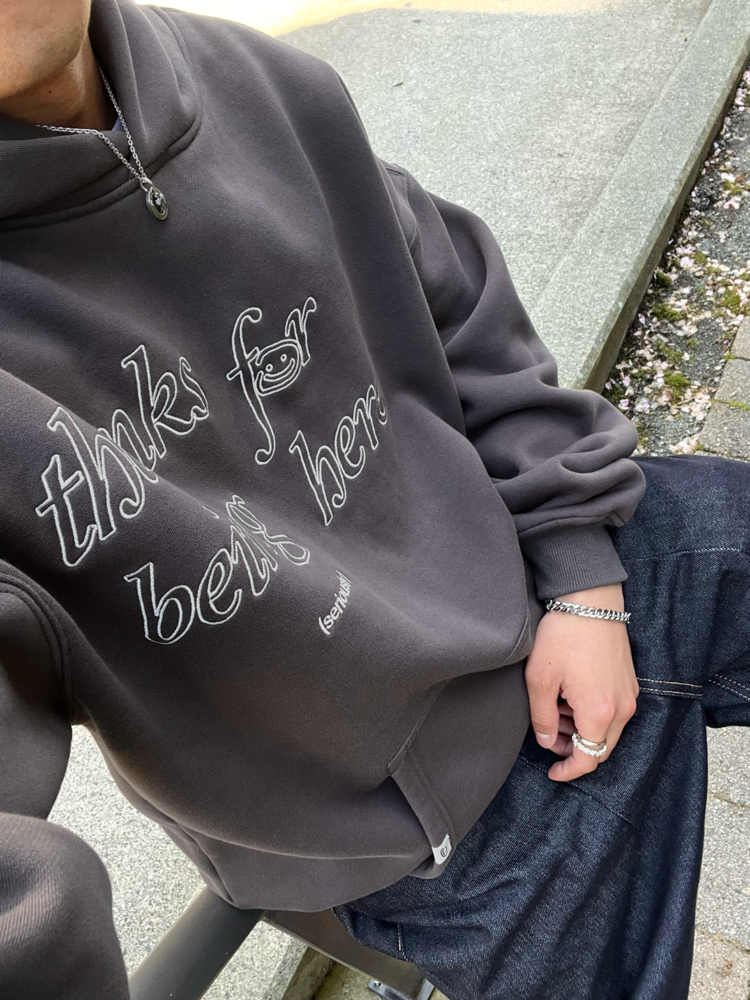 THANKS FOR BEING HERE V2 HOODIE - BURNT FOG