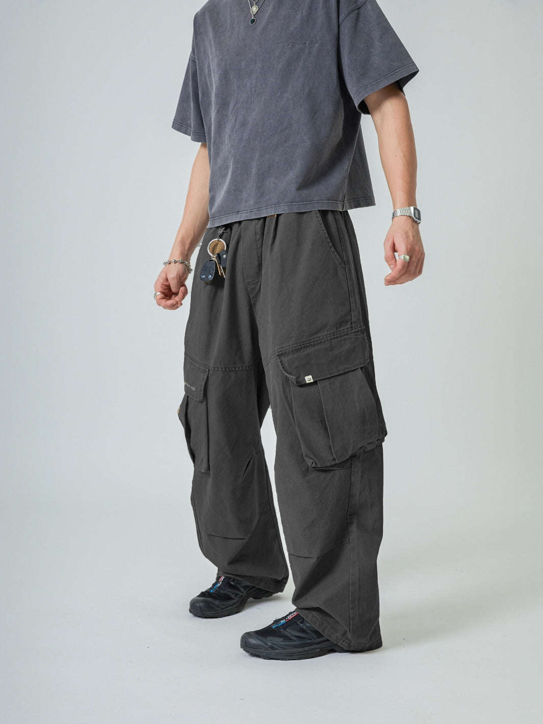 BAGGY CARGO PANTS - GRAPHITE