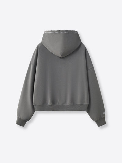 EMBROIDERED STARS HOODIE - WARM GREY