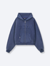 DISTRESSED LOGO ZIP UP - NAVY